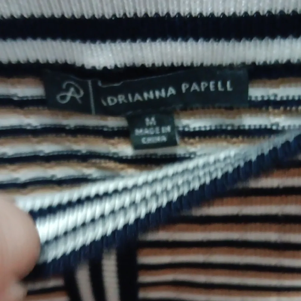 Adrianna Papell Navy and Cream Striped Pencil Skirt - Picture 4 of 5